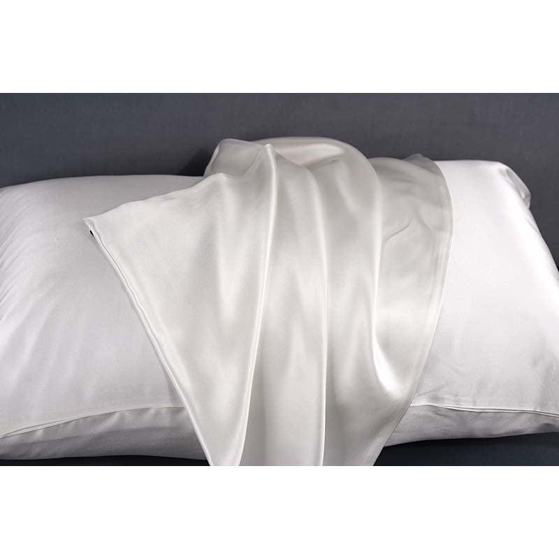 22 Momme silk pillowcase - Queen - Hidden Zip - White