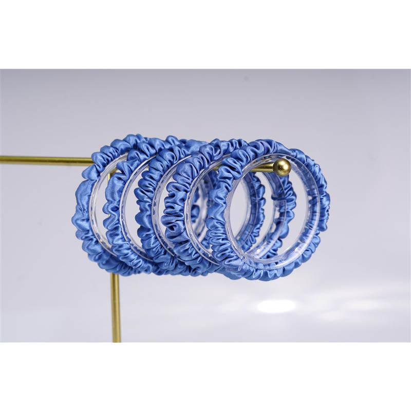 Blue Pigment silk scrunchies mini