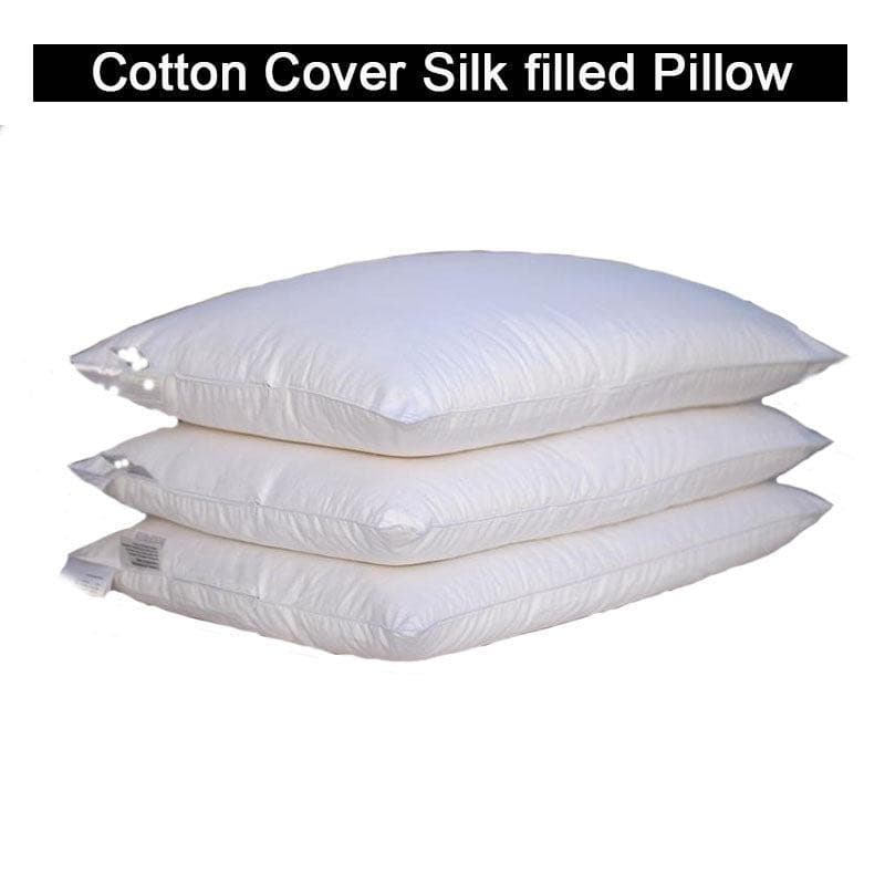 Cotton Cover Silk filled Pillow - Queen