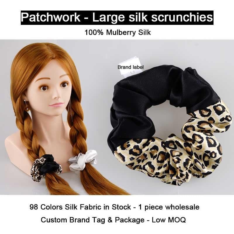 Large Silk Scrunchies Patchwork color