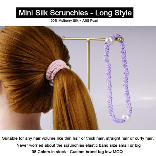 mini silk scrunchies - long style