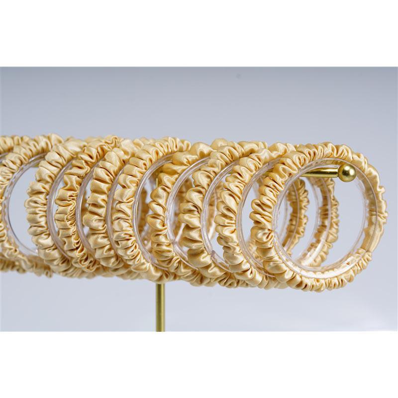 Gold silk scrunchies mini