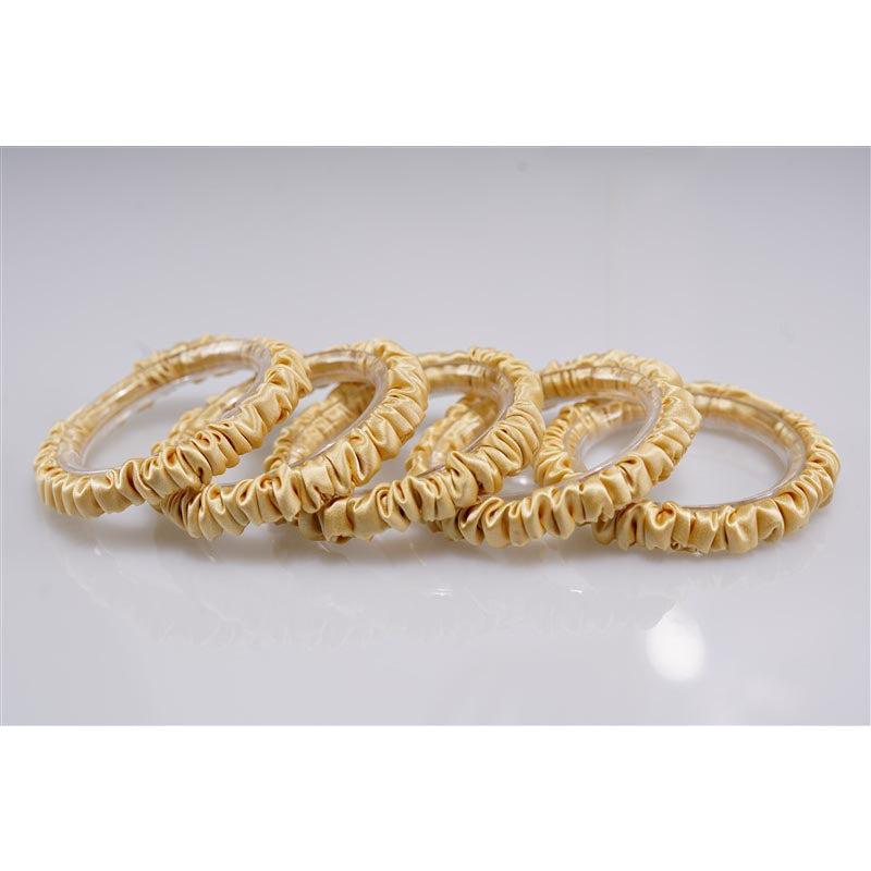 Gold silk scrunchies mini