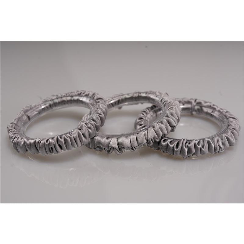Silver grey silk scrunchies mini