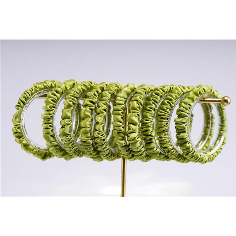 Wholesale silk scrunchies Autumn Green
